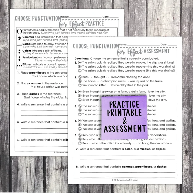 4th Grade Grammar Unit: Choose Punctuation for Effect — Image 2