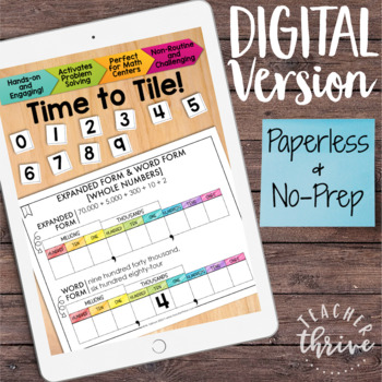 Expanded Form & Word Form [Whole Numbers] Math Center Math Tiles — Image 4