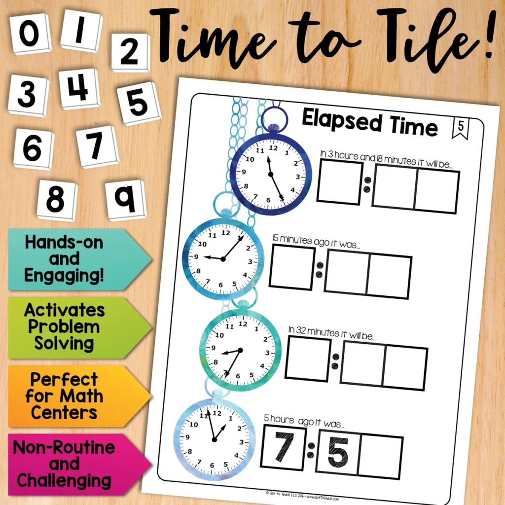 Elapsed Time Math Centers Math Tiles