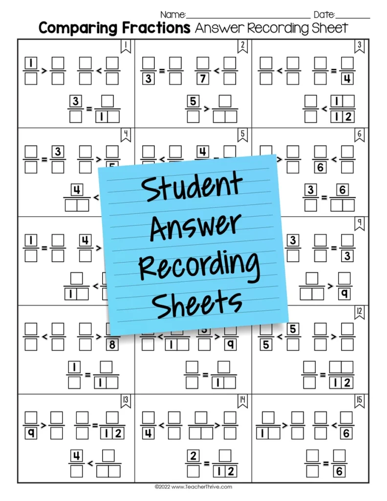 Comparing Fractions Math Center Math Tiles — Image 4