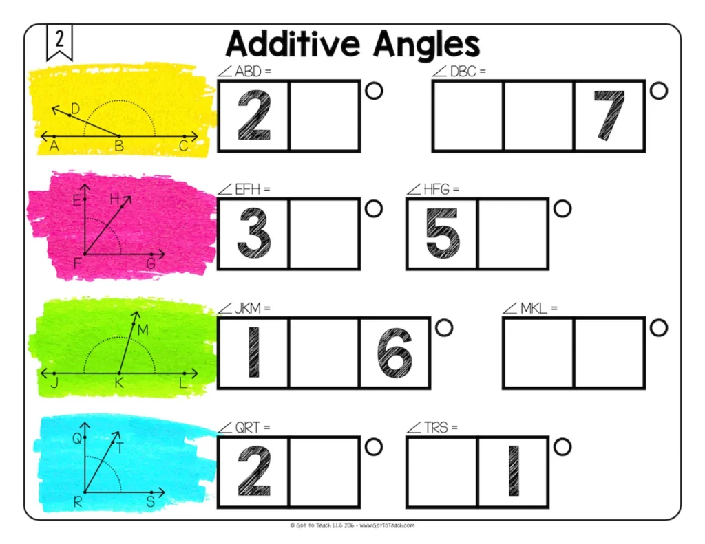 Additive Angles Math Centers Math Tiles — Image 3