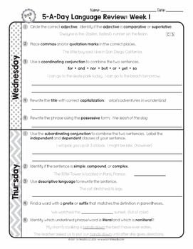 3rd Grade Daily GRAMMAR Language Spiral Review Morning Work [Editable] Test Prep — Image 4