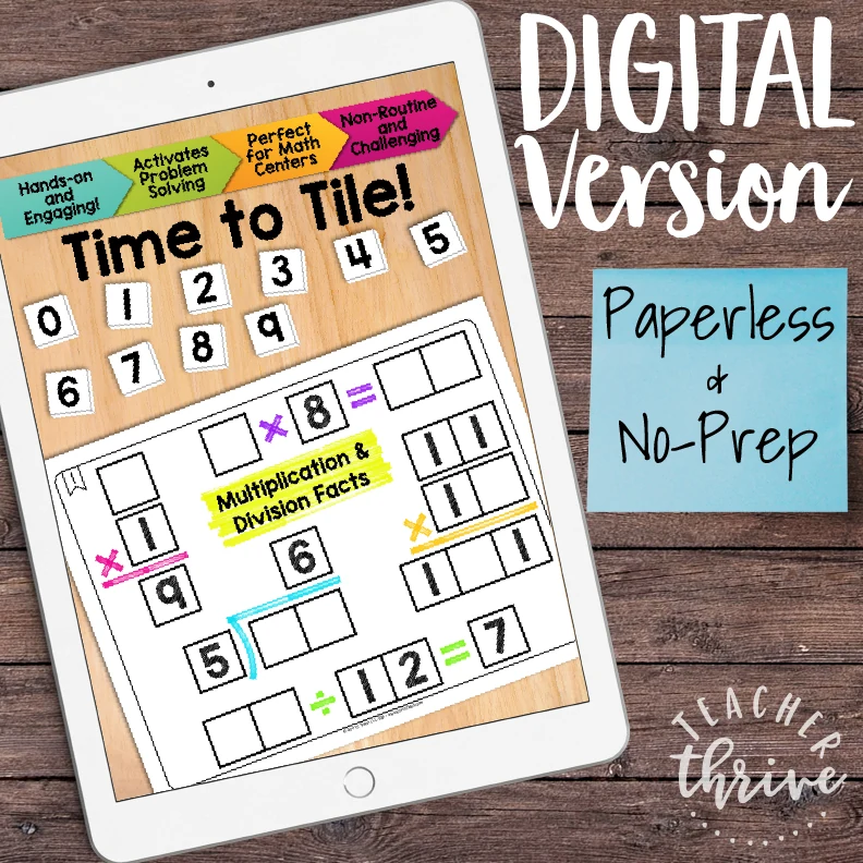 Multiplication and Division Facts Math Centers Math Tiles — Image 2