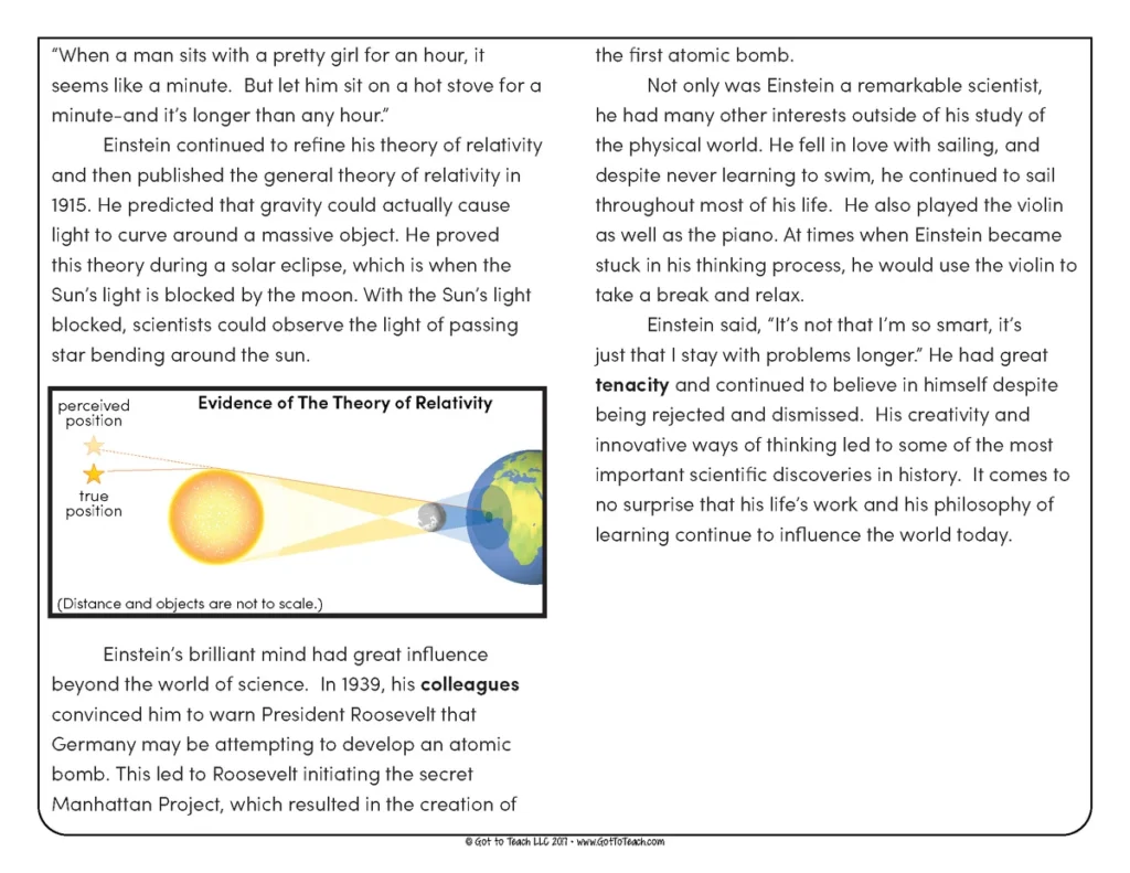 Close Reading and Fluency Practice Albert Einstein & Stephen Hawking — Image 3