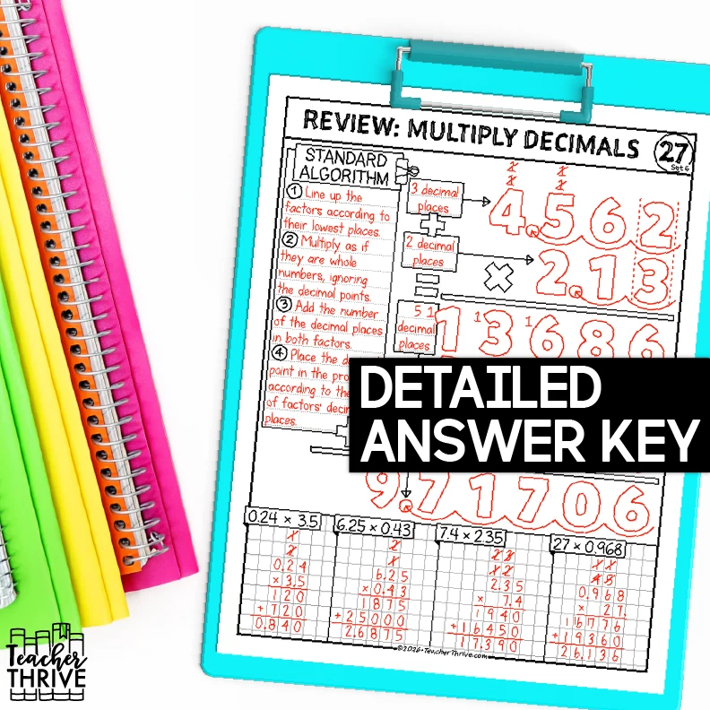 6th Grade Math Multiply Decimals [Standard Algorithm] Sketch Notes Doodle Page — Image 4