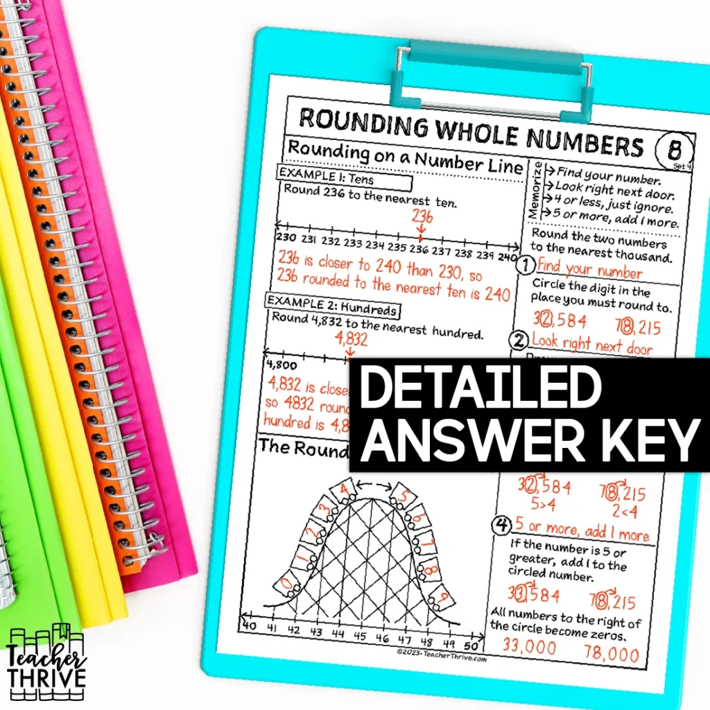 4th Grade Math Rounding Whole Numbers Doodle Page Sketch Notes — Image 4
