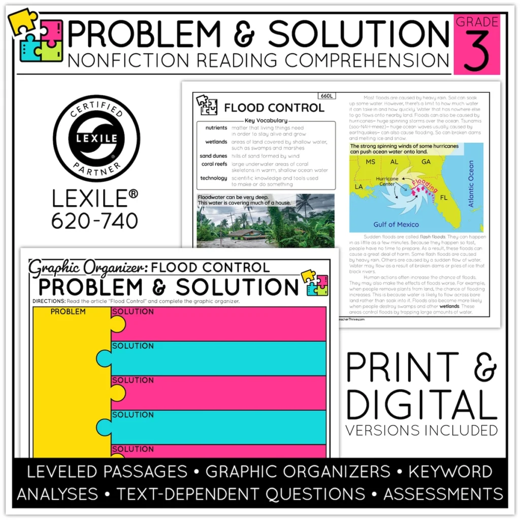 3rd Grade Problem and Solution Nonfiction Text Reading Comprehension Passages