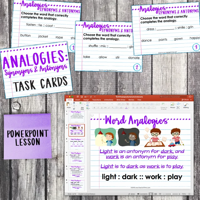 4th Grade Grammar Unit: Analogies (Synonyms and Antonyms) — Image 3