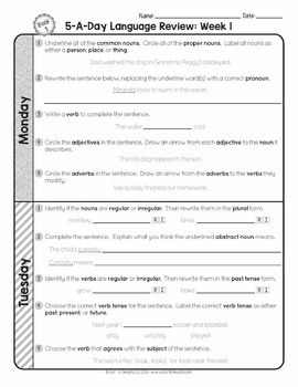 3rd Grade Daily MATH and GRAMMAR Spiral Review Bundle Test Prep — Image 3