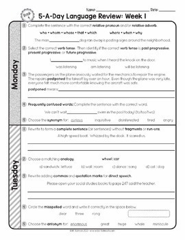 4th Grade Daily MATH and GRAMMAR Spiral Review Bundle Test Prep — Image 2