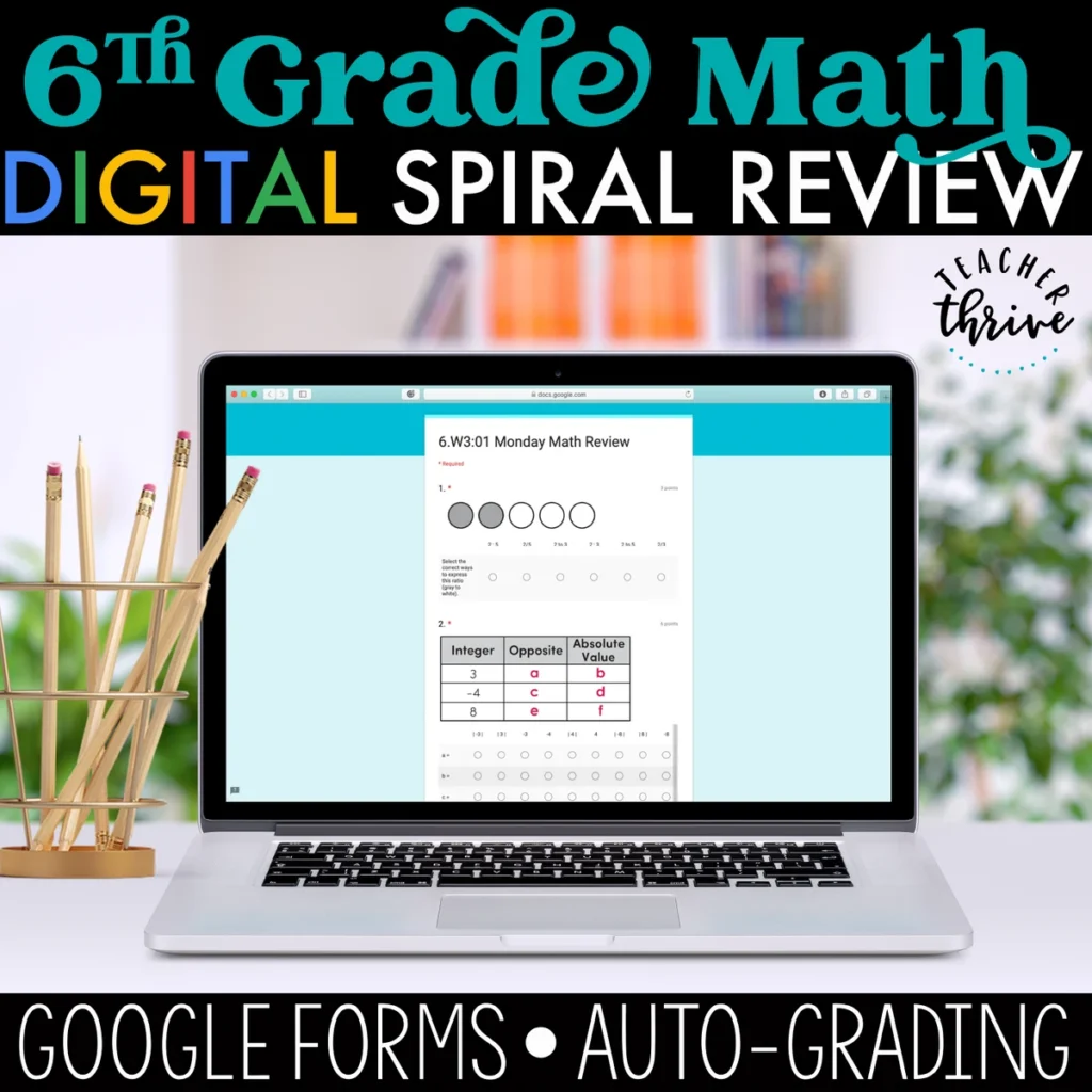 6th Grade Math Spiral Review [DIGITAL]