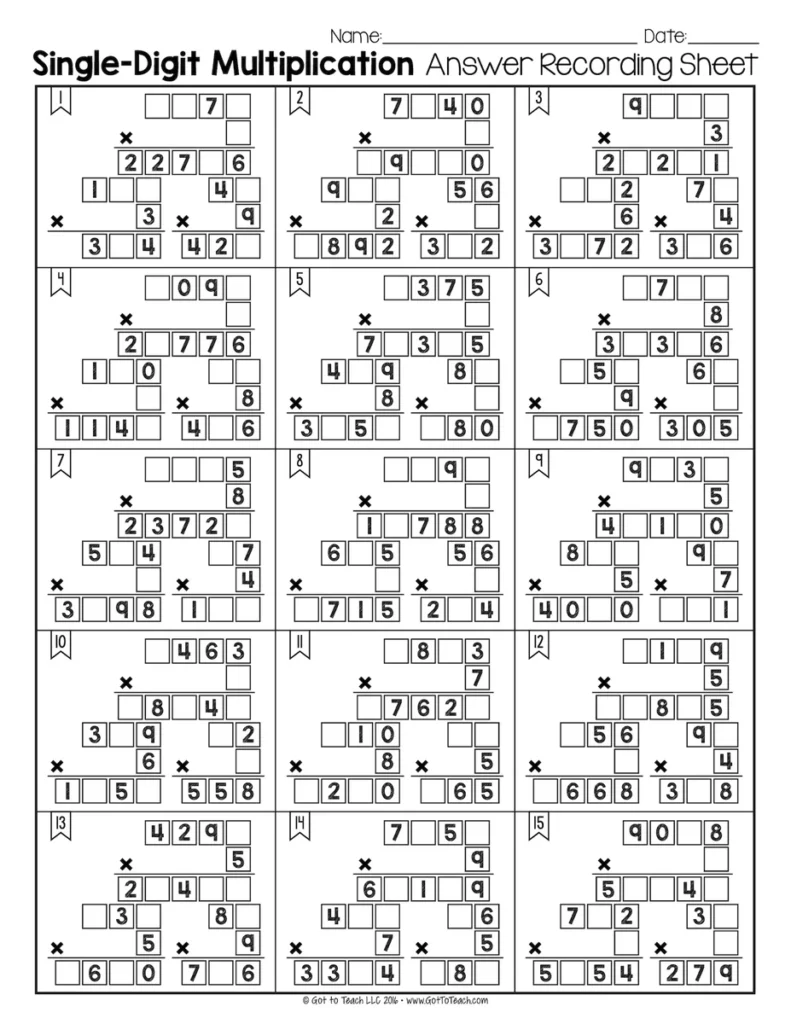 Single-Digit Multiplication Math Centers Math Tiles — Image 4