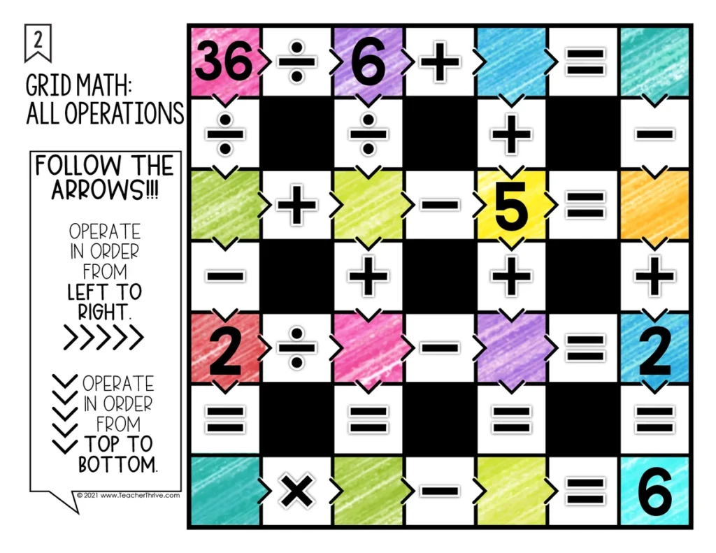Math Grids (All Operations) Math Centers Math Tiles — Image 3
