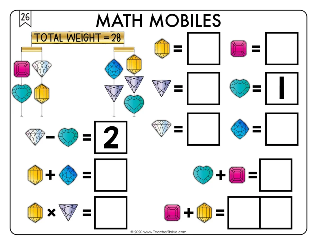 Math Mobiles Math Centers Math Tiles — Image 4