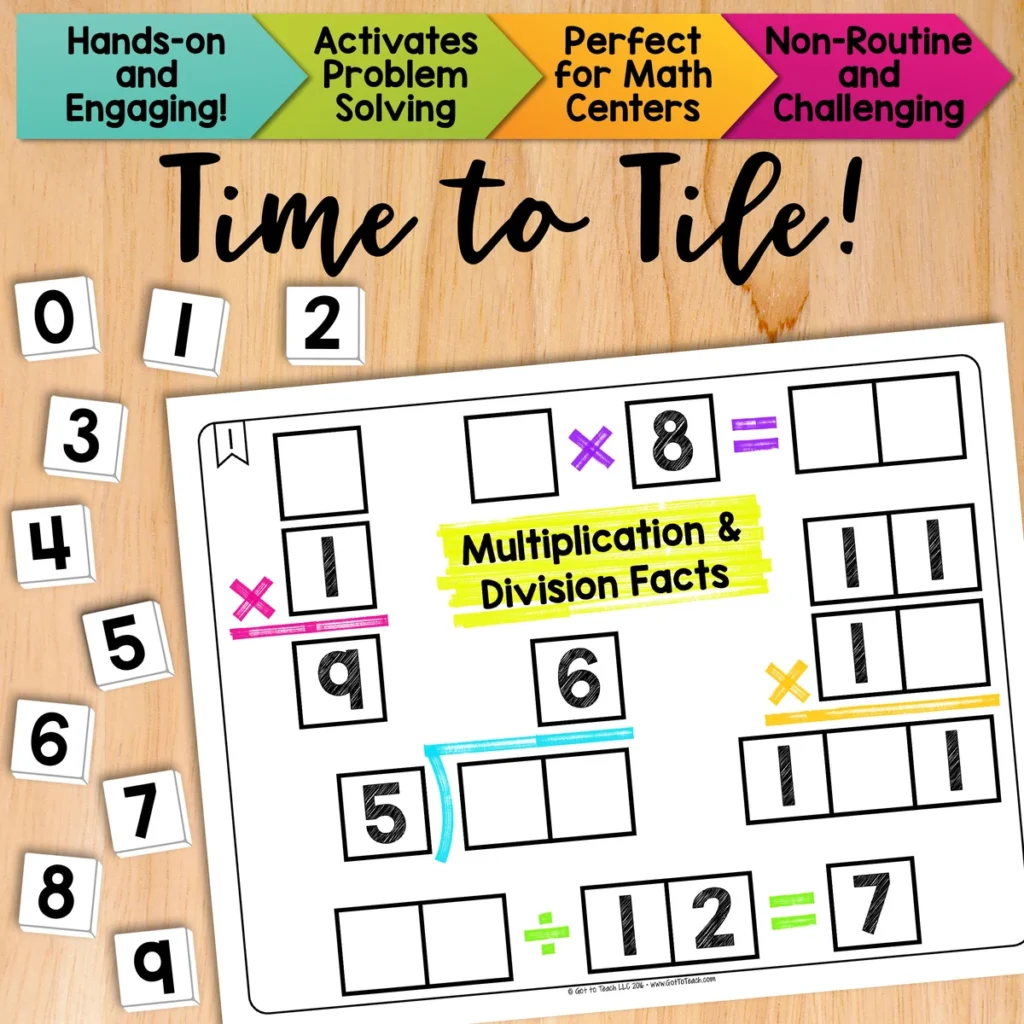 Multiplication and Division Facts Math Centers Math Tiles