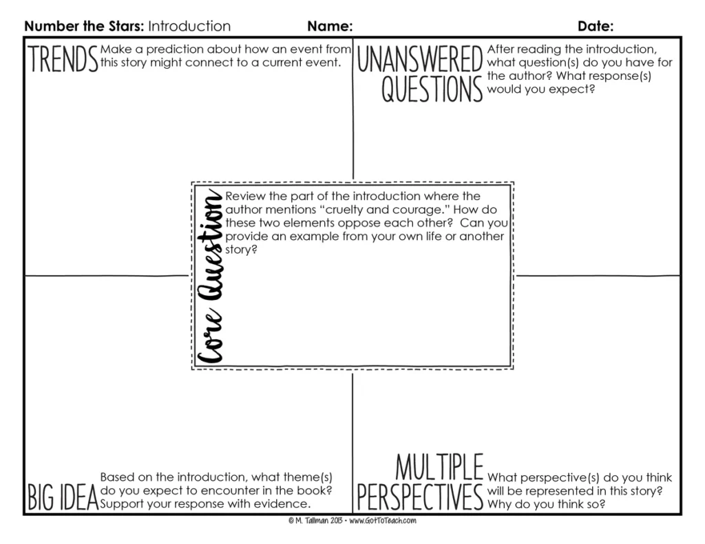 Depth and Complexity Novel Study for Number the Stars — Image 2