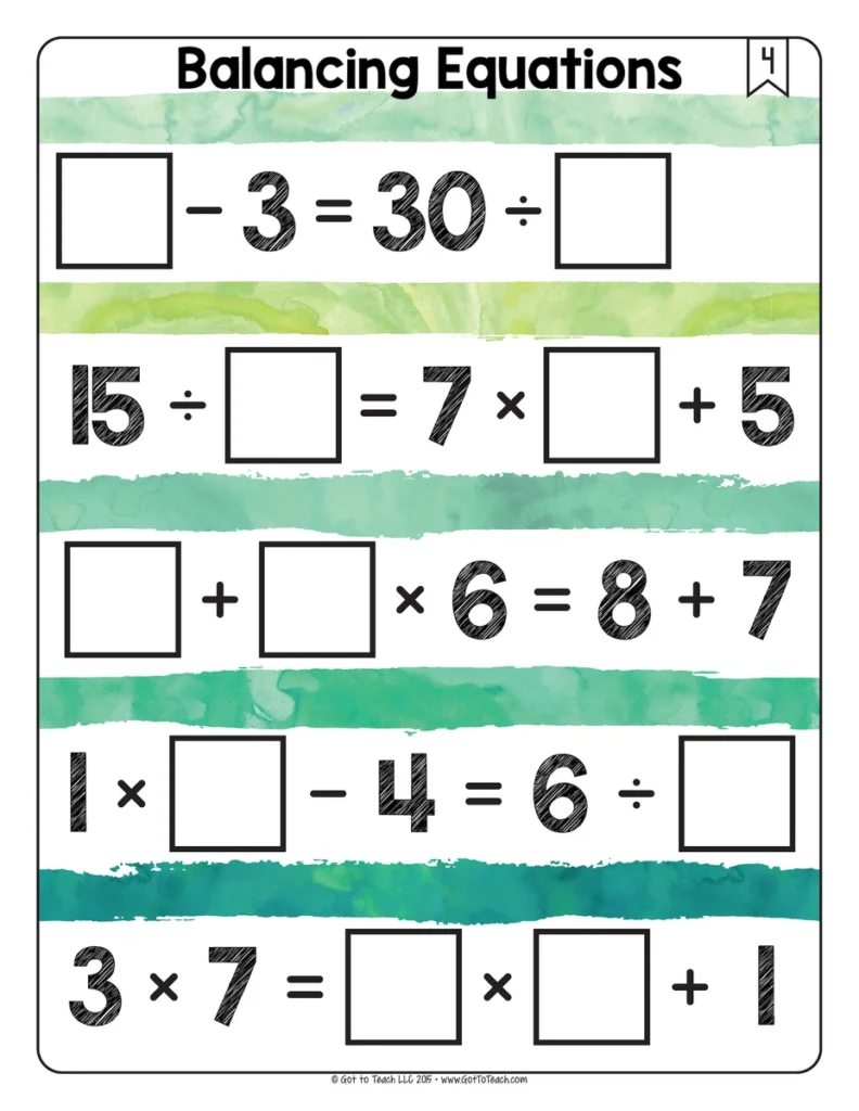 Balancing Equations Math Centers Math Tiles — Image 3