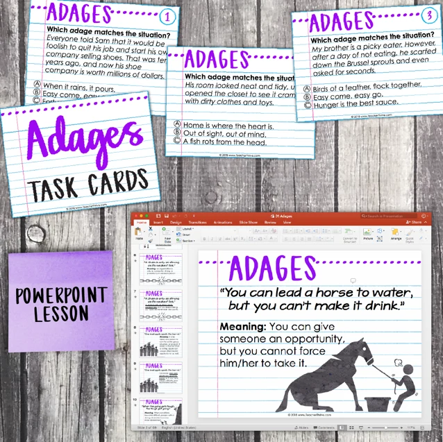 4th Grade Grammar Unit: Adages — Image 3