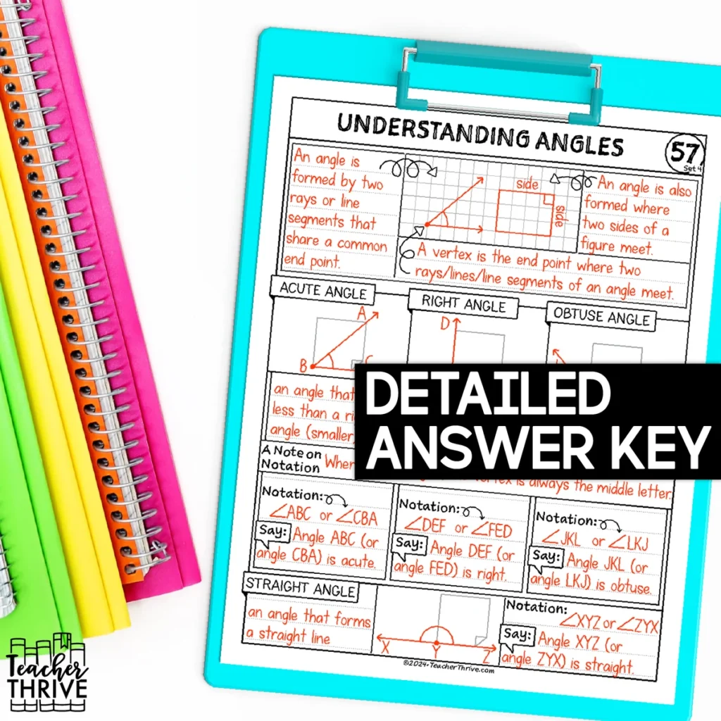 4th Grade Math Geometry Understanding Angles Sketch Notes — Image 4