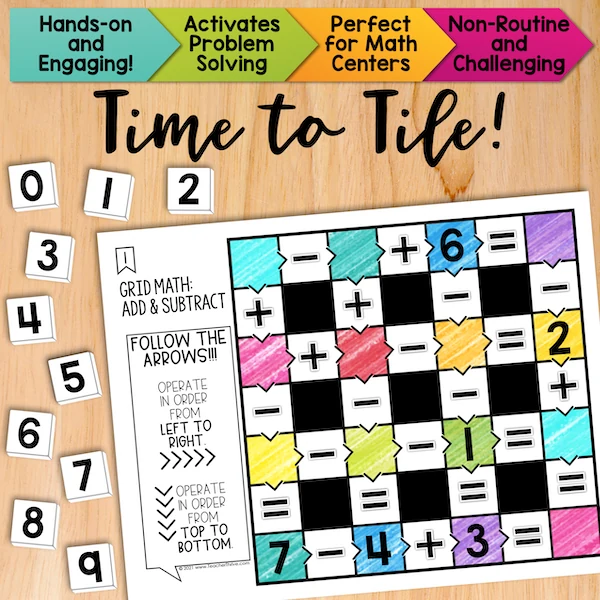 Math Grids (Add and Subtract) Math Centers Math Tiles