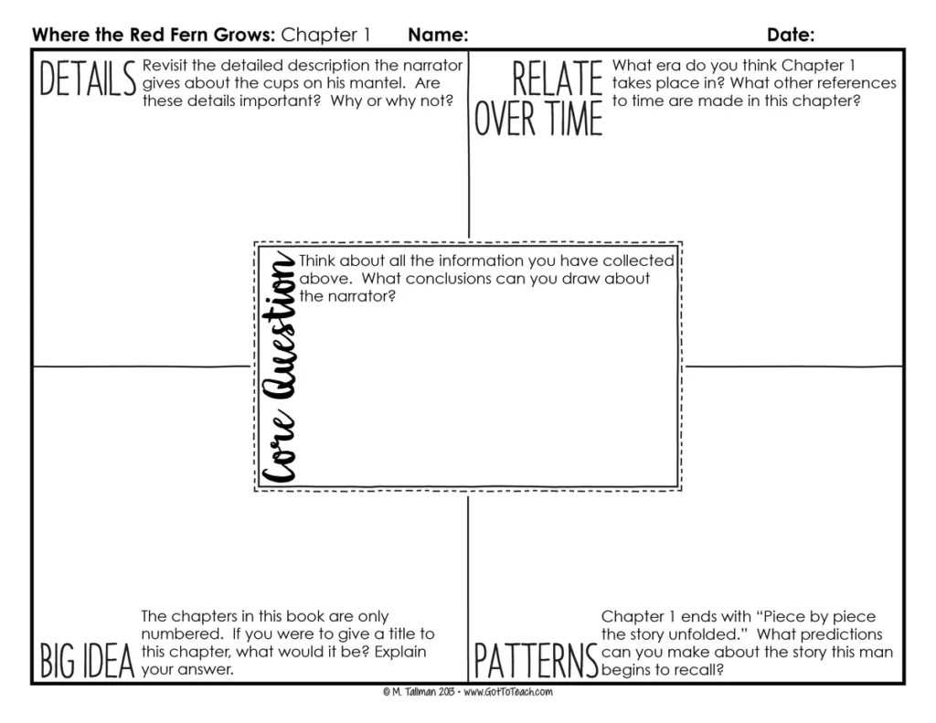 Depth and Complexity Novel Study for Where the Red Fern Grows — Image 2