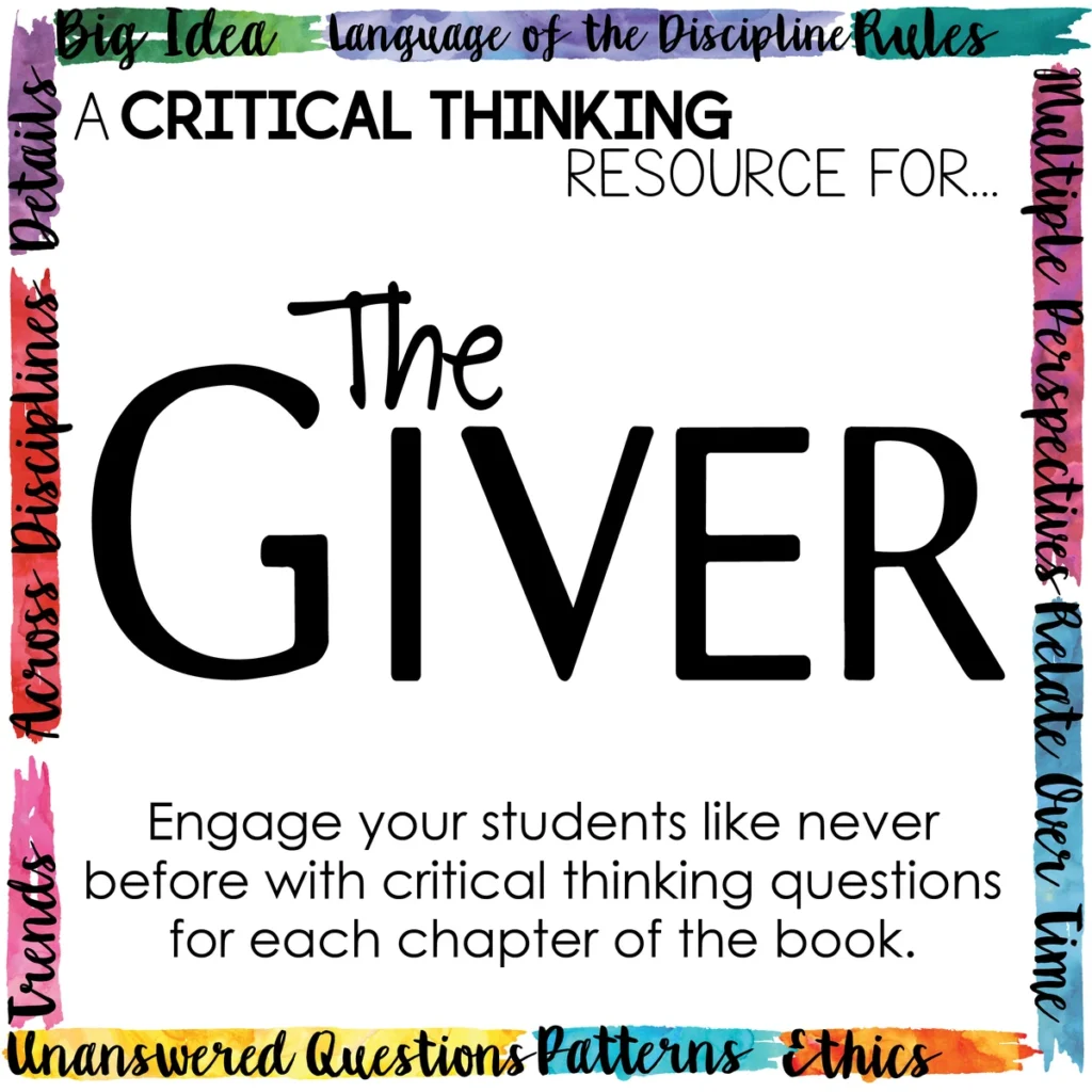 Depth and Complexity Novel Study for The Giver
