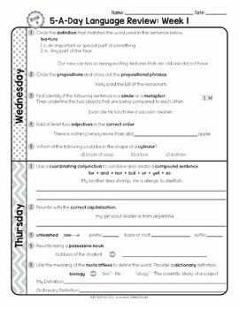 4th Grade Daily GRAMMAR Language Spiral Review Morning Work [Editable] Test Prep — Image 4