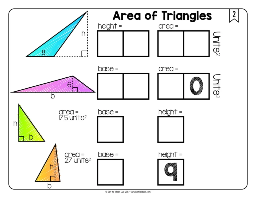 Area of Triangles Math Centers Math Tiles — Image 3