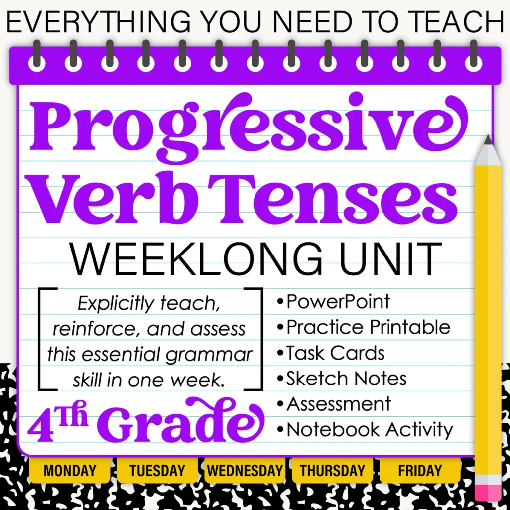 4th Grade Grammar Unit: Progressive Verb Tenses