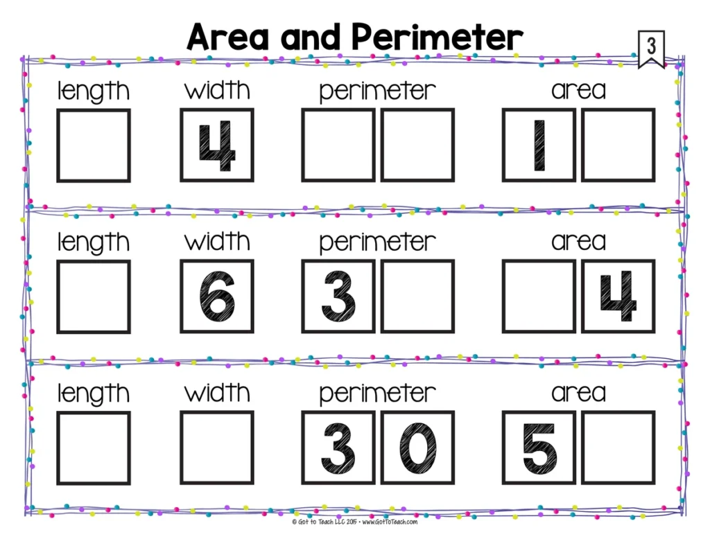 Area and Perimeter Math Centers Math Tiles — Image 3