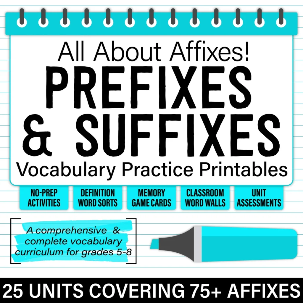 Prefixes and Suffixes Practice Printables Morphology