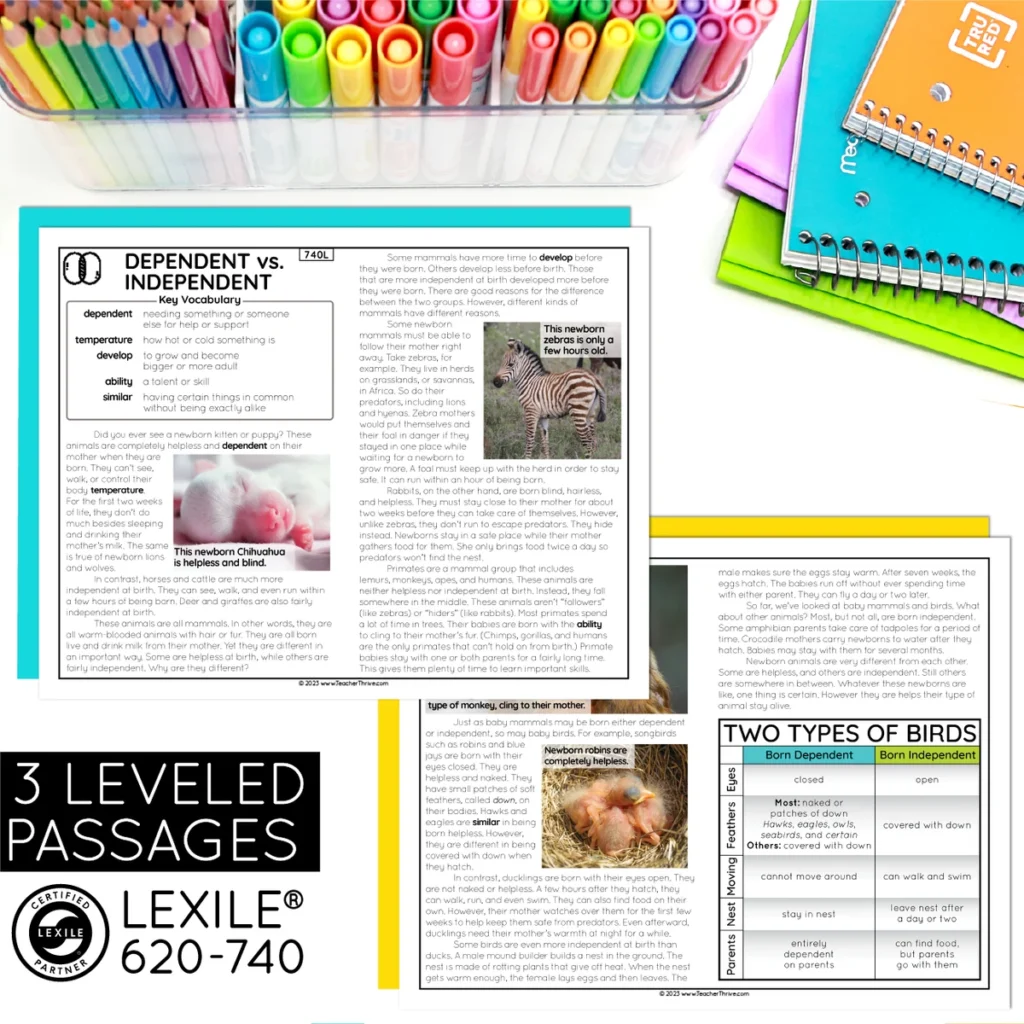3rd Grade Compare and Contrast Nonfiction Text Reading Comprehension Passages — Image 2