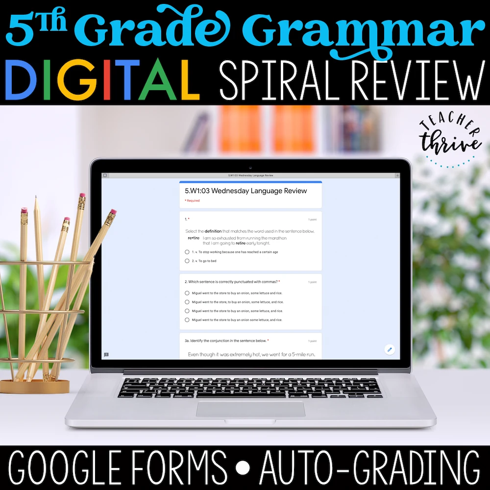 5th Grade Language Spiral Review [DIGITAL]