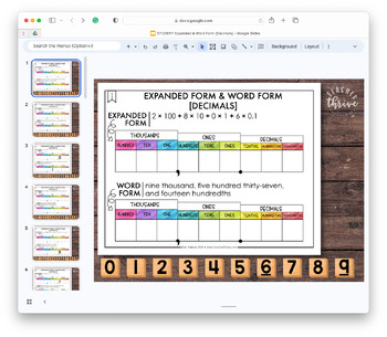Expanded Form & Word Form [Decimals] Math Center Math Tiles — Image 4