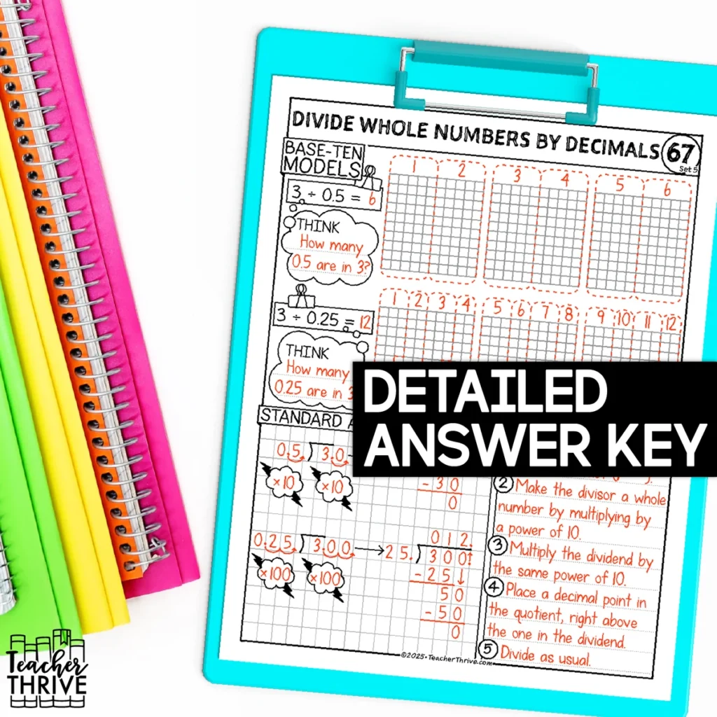 5th Grade Math Divide Whole Numbers by Decimals Doodle Page Sketch Notes — Image 4