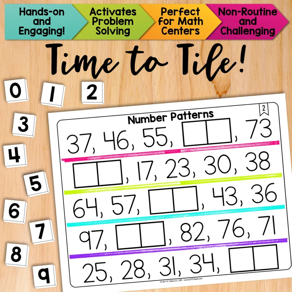Analyze Number Patterns Math Centers Math Tiles