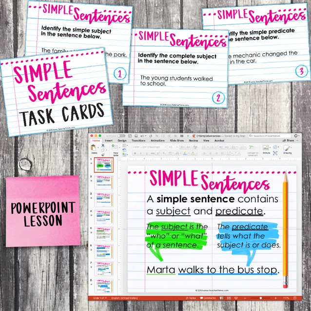 3rd Grade Grammar Unit: Simple Sentences — Image 3