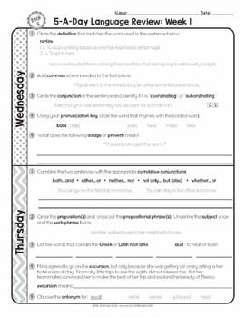 5th Grade Daily GRAMMAR Language Spiral Review Morning Work [Editable] Test Prep — Image 4