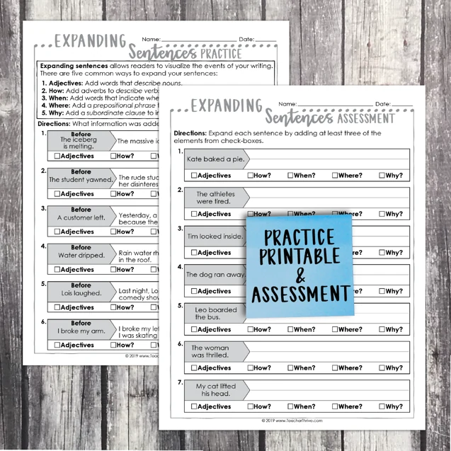 5th Grade Grammar Unit: Expand Sentences — Image 2