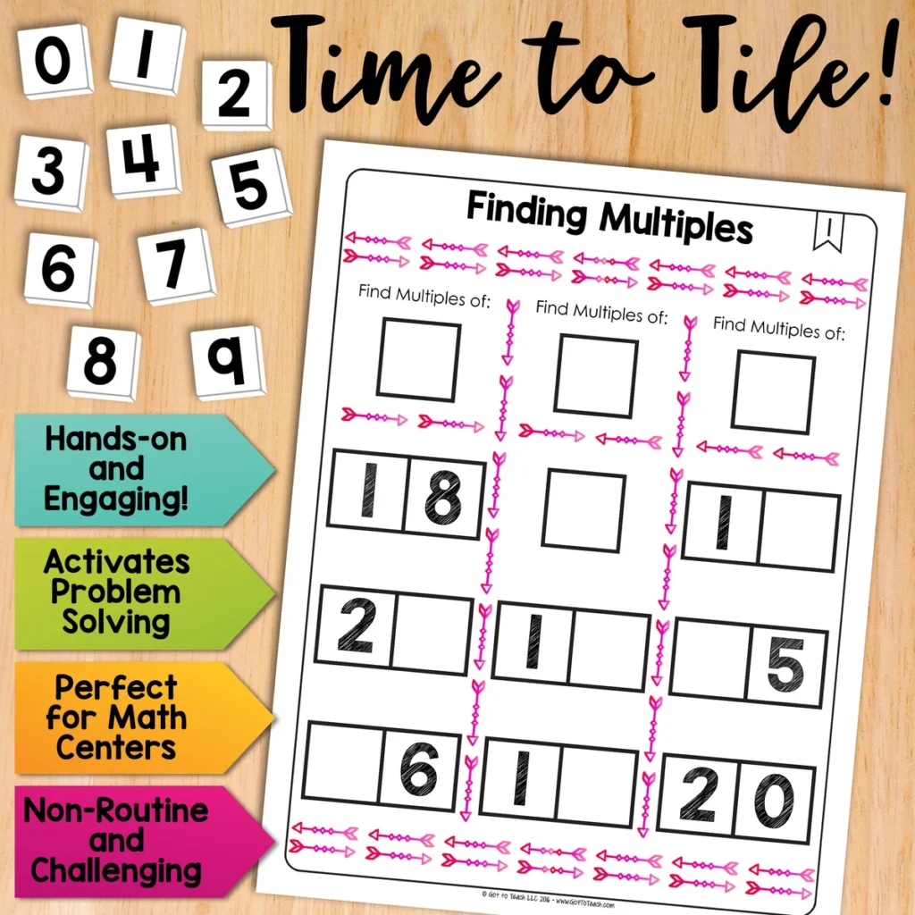 Finding Multiples Math Centers Math Tiles