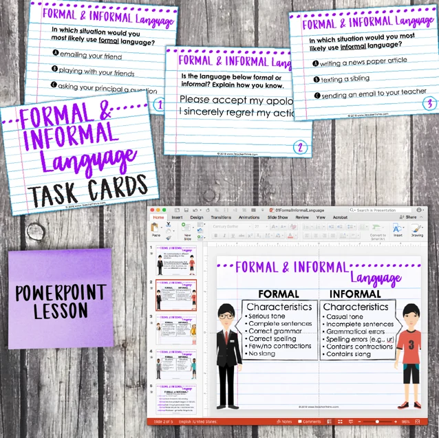 4th Grade Grammar Unit: Formal and Informal Language — Image 3