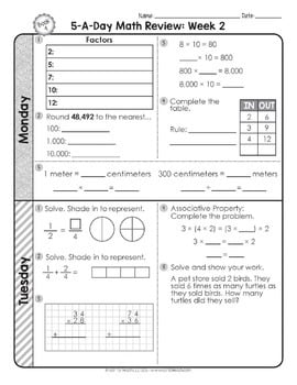 4th Grade Daily MATH Spiral Review Morning Work [Editable] Test Prep — Image 4