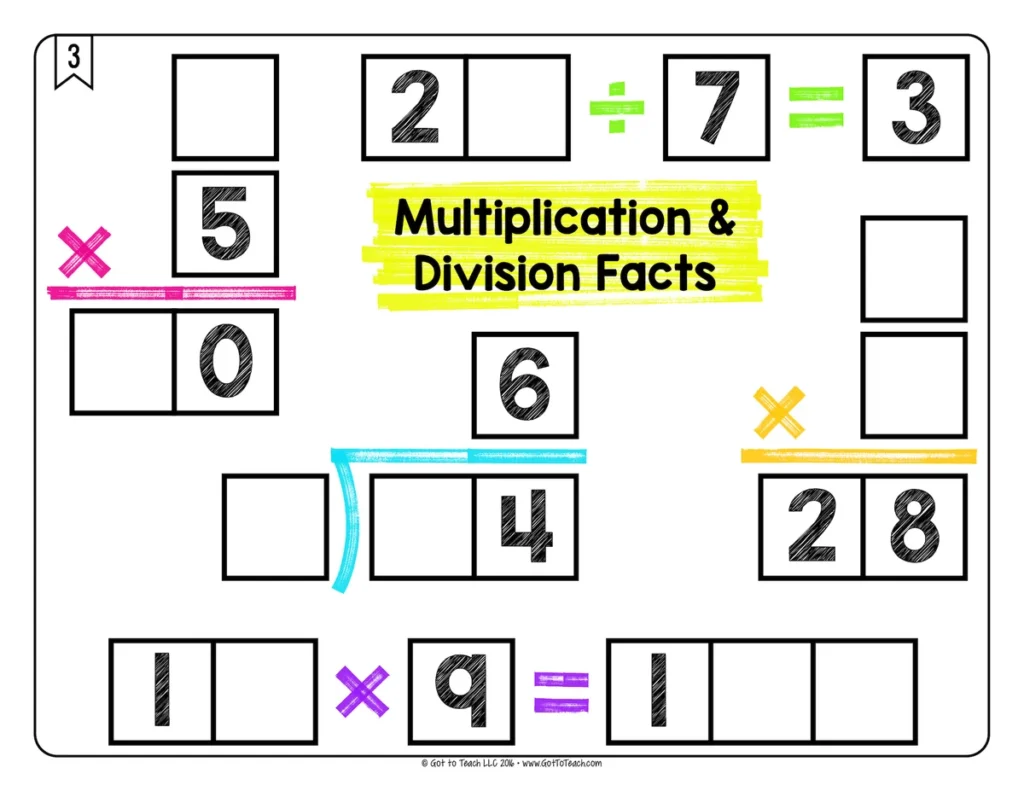 Multiplication and Division Facts Math Centers Math Tiles — Image 4