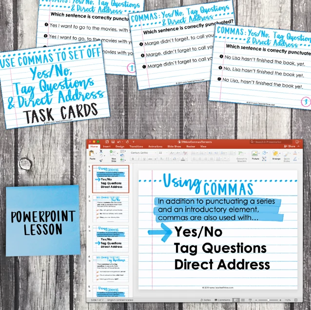 5th Grade Grammar Unit: Commas for Yes/No, Tag Questions & Direct Address — Image 3