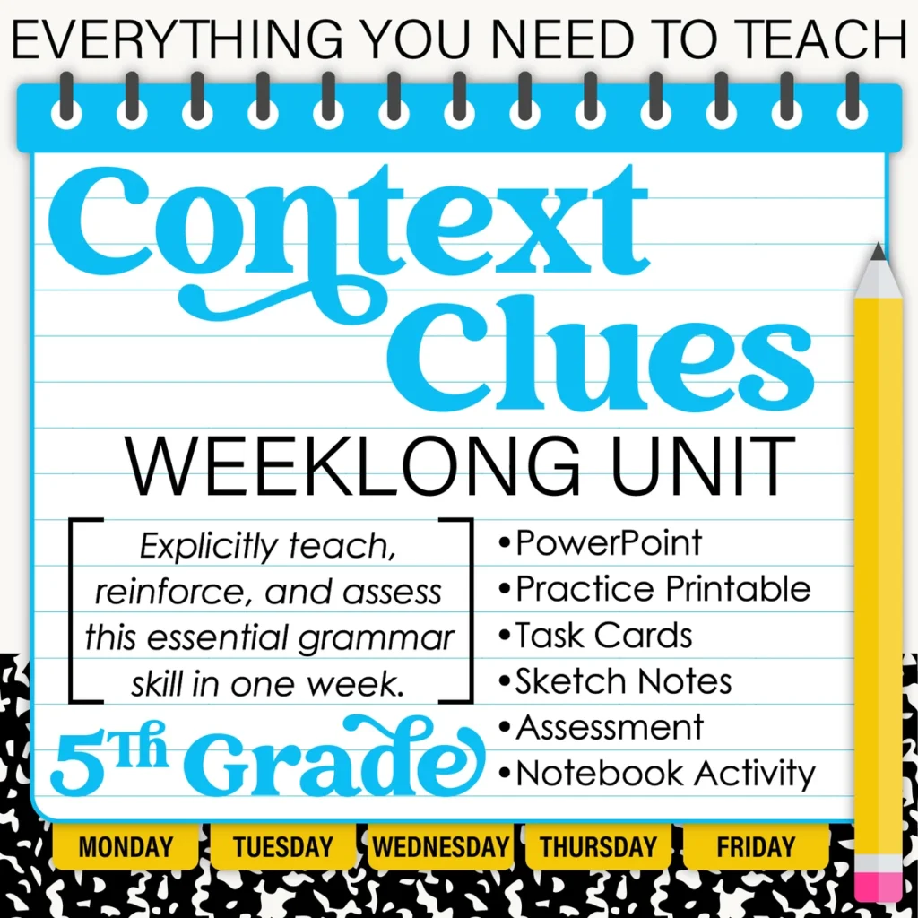 5th Grade Grammar Unit: Context Clues