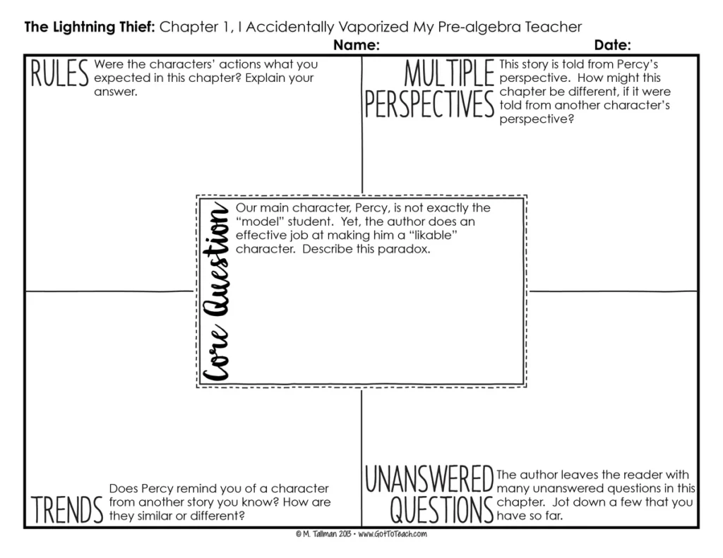 Depth and Complexity Novel Study for The Lightning Thief — Image 2