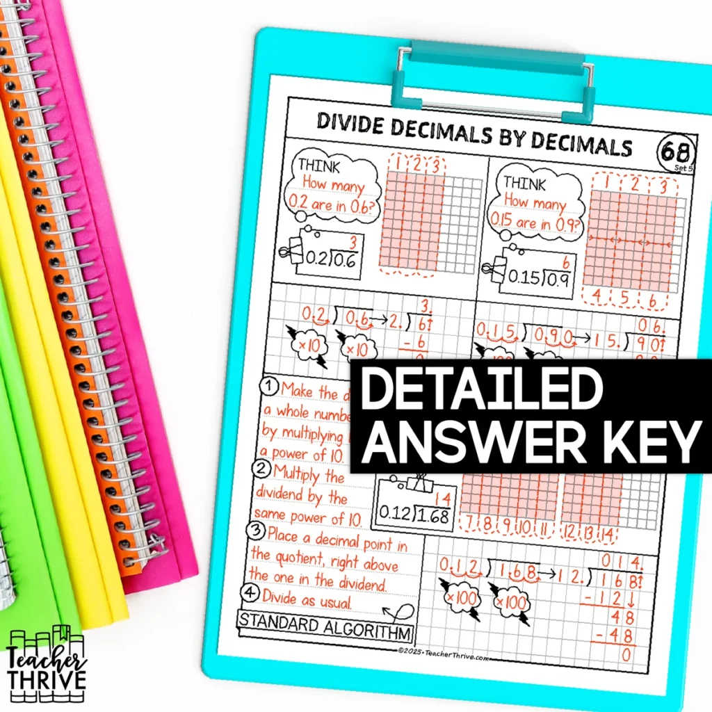 5th Grade Math Divide Decimals by Decimals Doodle Page Sketch Notes — Image 4