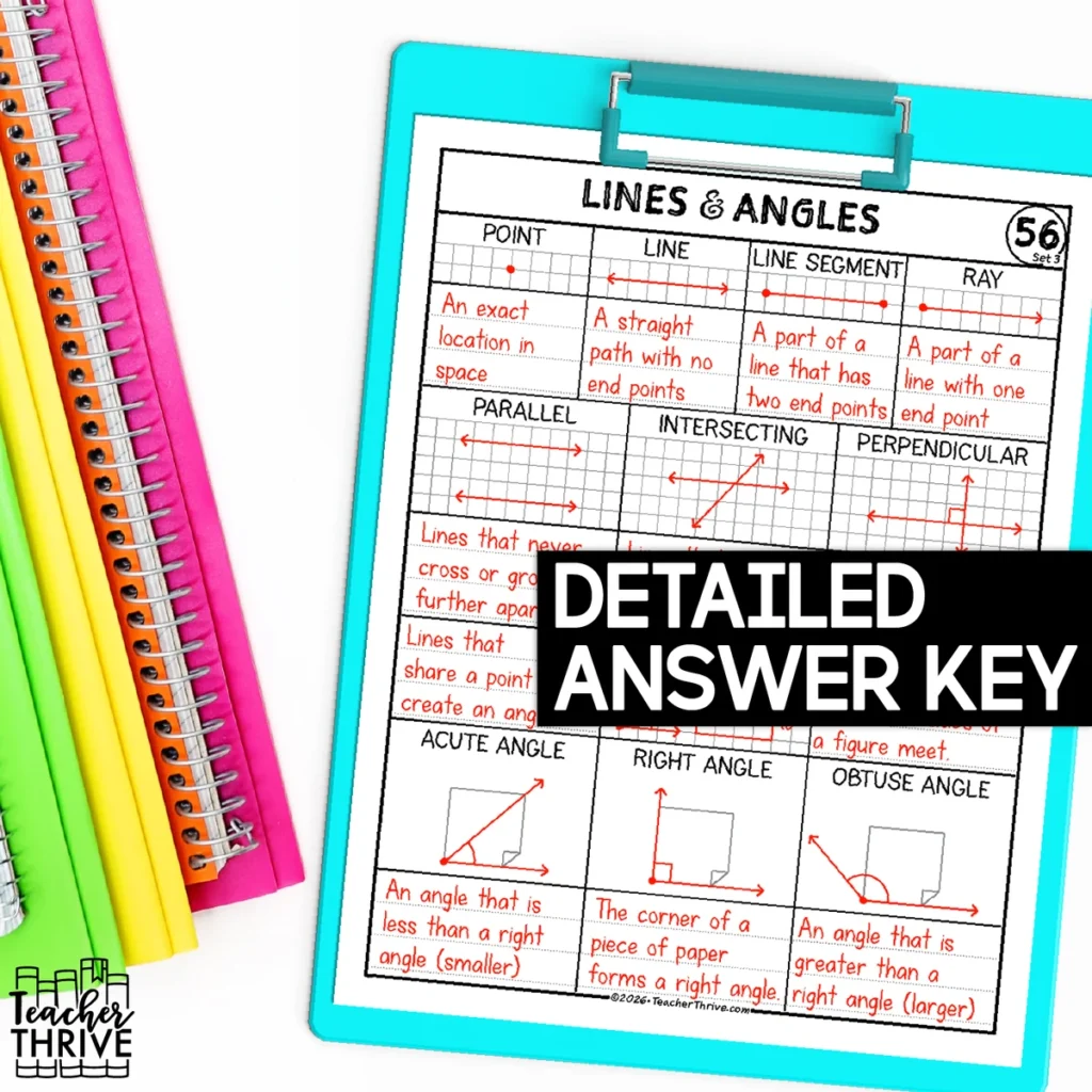 3rd Grade Math Lines and Angles Doodle Page Sketch Notes — Image 4
