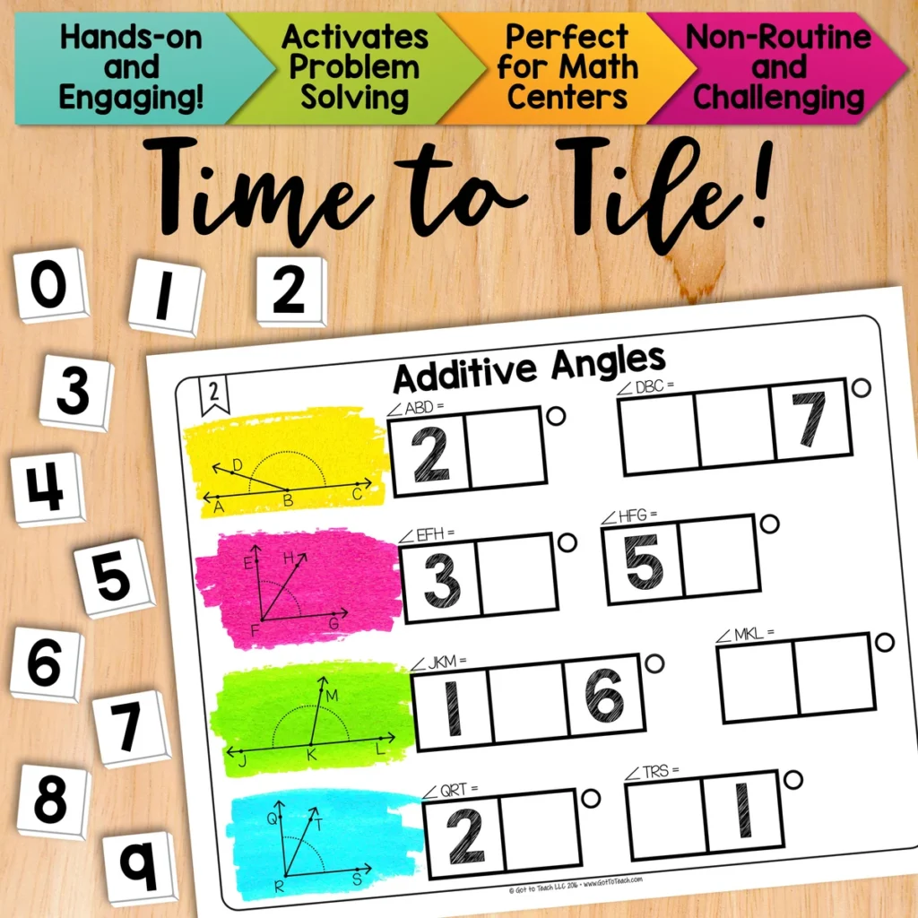 Additive Angles Math Centers Math Tiles