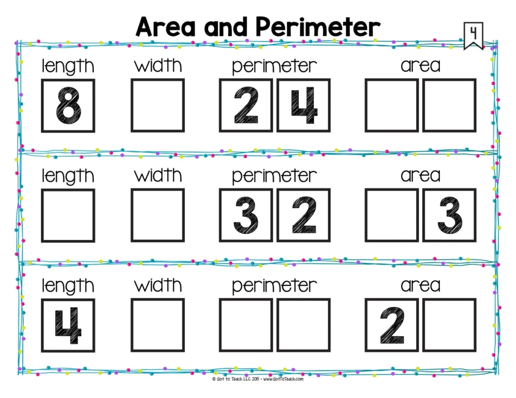 Area and Perimeter Math Centers Math Tiles — Image 4